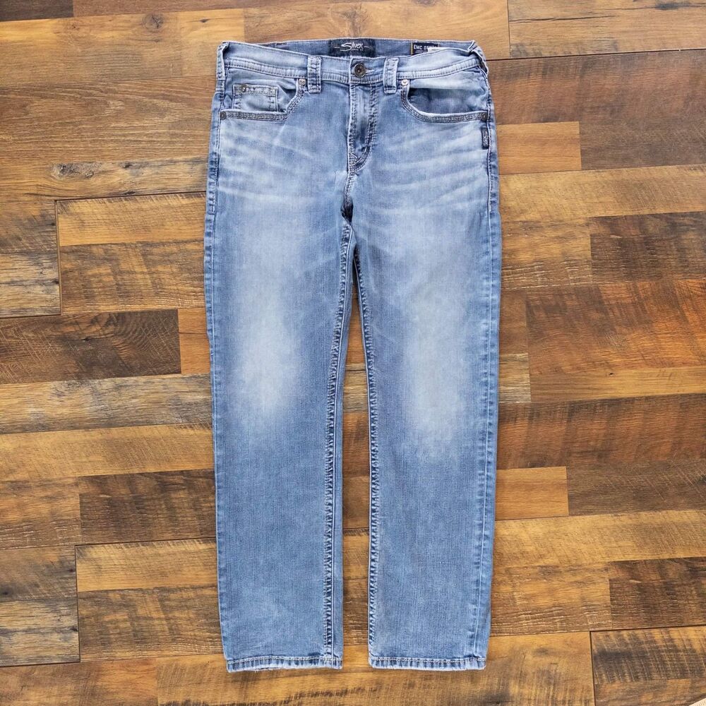 Silver Jeans Grayson Mens 32x32 Easy Fit Straight Leg Light Wash Stretch Western